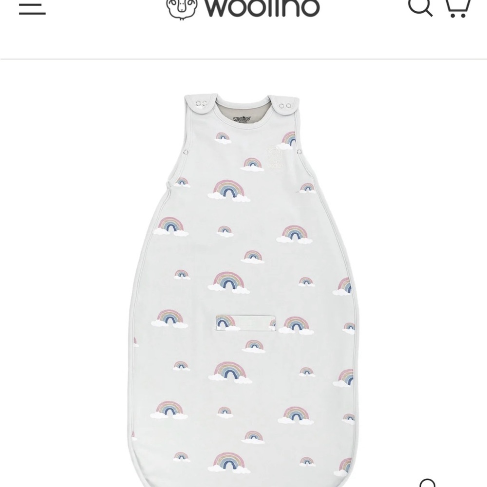 Woolino Rainbow Print Kids Pajamas Sleep Sack - White